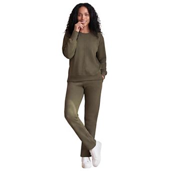Ellos Plus Size Studio French Terry Straight Leg Sweatpants