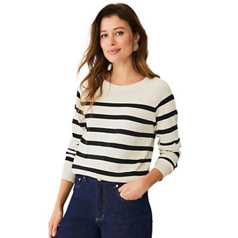 Ellos Plus Size Fine Knit Boatneck Pullover Sweater