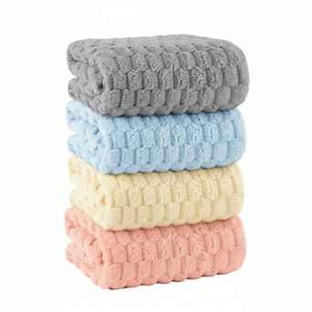 4 Pack Microfiber Bath Towels Large Super Absorbent Quick Dry Plush Luxury Set For Bathroom Spa Gym