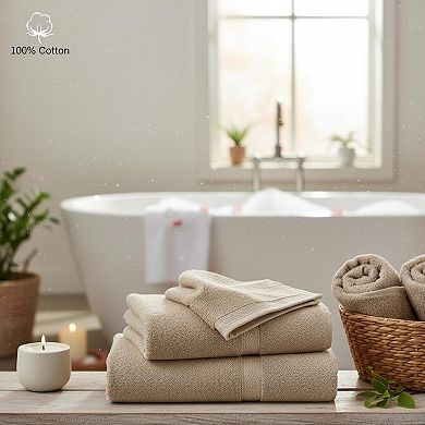 6-pack Cotton Bath Towels Lightweight Absorbent Multi-use Soft