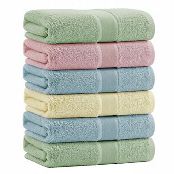 6 pc Bath Towel Set 27x54 Inch Ultra Soft Absorbent Viscose Cotton Blend for Bathroom Spa Gym