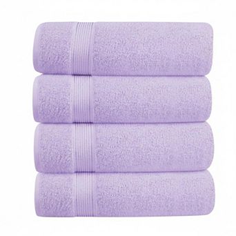 4 Pack Pure Cotton Bath Towels Ultra Soft Absorbent Quick Dry Lightweight Multipurpose