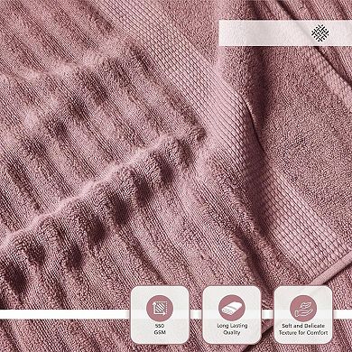 6 Piece Cotton Bath Towel Set Zero Twist Soft Absorbent Quick Dry