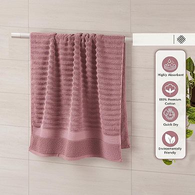 6 Piece Cotton Bath Towel Set Zero Twist Soft Absorbent Quick Dry