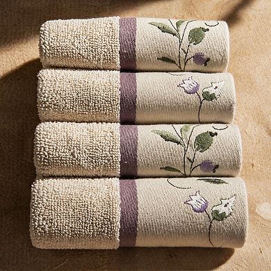 6 Piece Cotton Bath Towel Set Embroidered Jacquard 600 GSM Absorbent