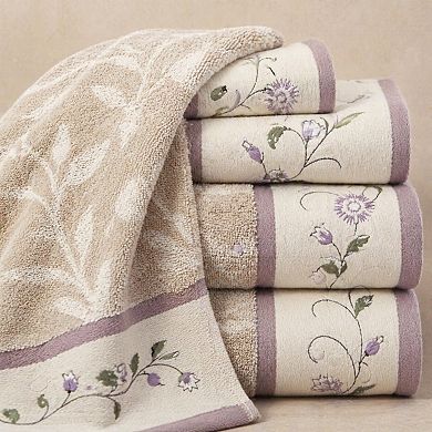 6 Piece Cotton Bath Towel Set Embroidered Jacquard 600 GSM Absorbent
