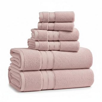 6 pc Combed Cotton Towel Set Super Absorbent Quick Dry 600 GSM Soft Plush