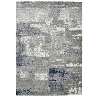 HomeRoots Rectangle Abstract Polyester, Polypropylene Area Rug