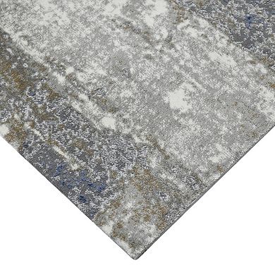 HomeRoots Rectangle Abstract Polyester, Polypropylene Area Rug