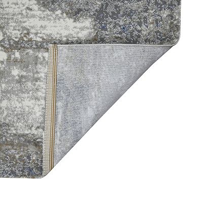 HomeRoots Rectangle Abstract Polyester, Polypropylene Area Rug