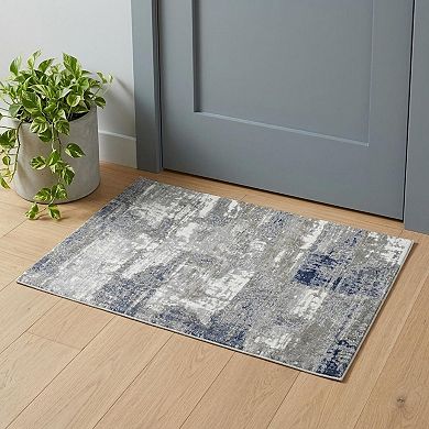 HomeRoots Rectangle Abstract Polyester, Polypropylene Area Rug