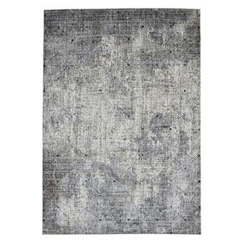 HomeRoots Rectangle Abstract Polyester Area Rug