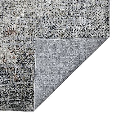 HomeRoots Rectangle Abstract Polyester Area Rug