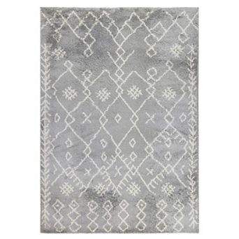 HomeRoots Rectangle Geometric Polypropylene Area Rug