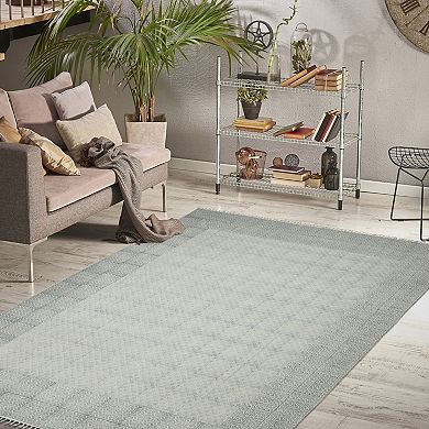 HomeRoots Rectangle Geometric Cotton Area Rug