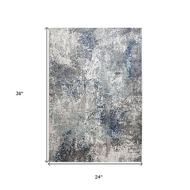 HomeRoots Rectangle Abstract Polyester Area Rug