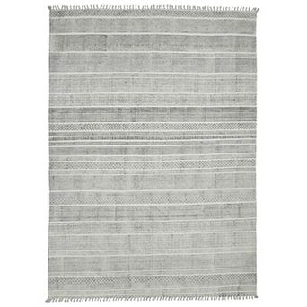 HomeRoots Rectangle Geometric Cotton Area Rug