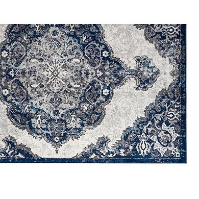 HomeRoots Rectangle Medallion Polypropylene Area Rug