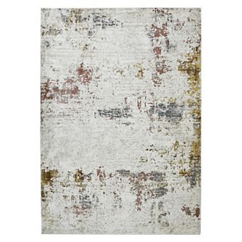 HomeRoots Rectangle Abstract Polypropylene, Polyester Area Rug