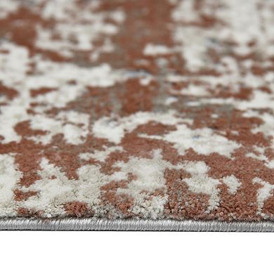 HomeRoots Rectangle Abstract Polypropylene, Polyester Area Rug