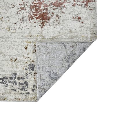 HomeRoots Rectangle Abstract Polypropylene, Polyester Area Rug