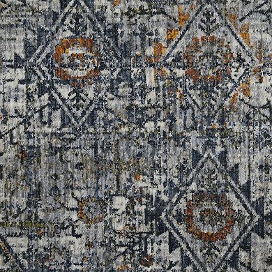 HomeRoots Rectangle Oriental Polyester Area Rug