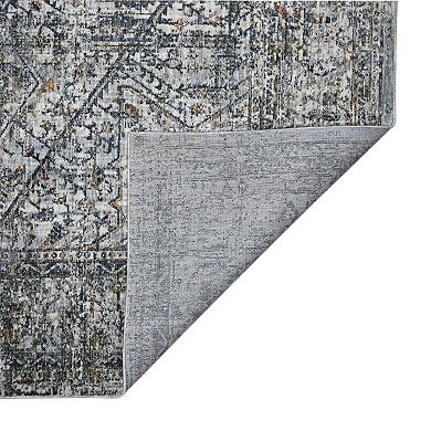 HomeRoots Rectangle Oriental Polyester Area Rug