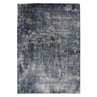 HomeRoots Rectangle Abstract Polyester Area Rug