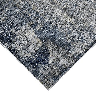 HomeRoots Rectangle Abstract Polyester Area Rug