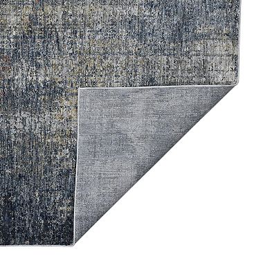 HomeRoots Rectangle Abstract Polyester Area Rug