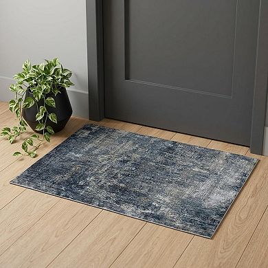 HomeRoots Rectangle Abstract Polyester Area Rug