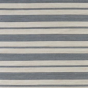 HomeRoots Ivory and Blue Striped Hand Woven Area Rug