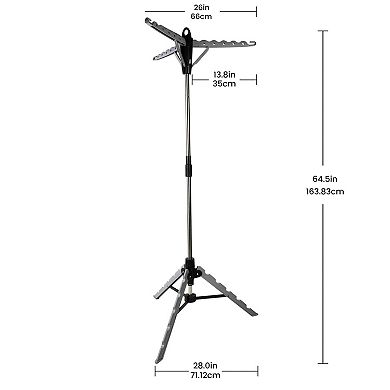 Silver Foldable Tripod Garment Drying Rack
