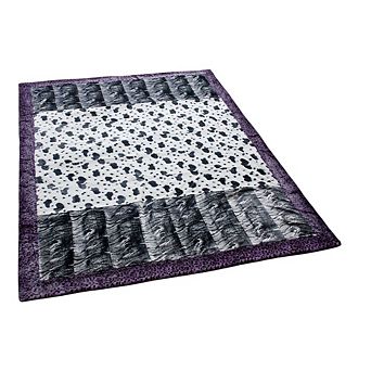 Patchwork Style Throw Blanket with Animal Patterns and Heavier Filling for Home