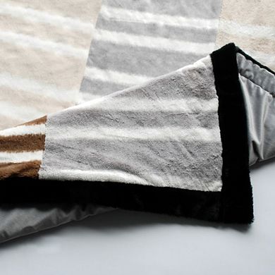 Patchwork Faux Fur Blanket Animal Inspired Design for Sofa Bed or Lounge