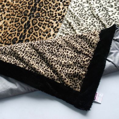 Patchwork Throw Blanket with Animal Inspired Design for Living Room or Bedroom
