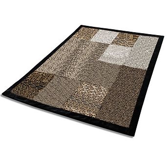 Patchwork Throw Blanket with Animal Inspired Design for Living Room or Bedroom