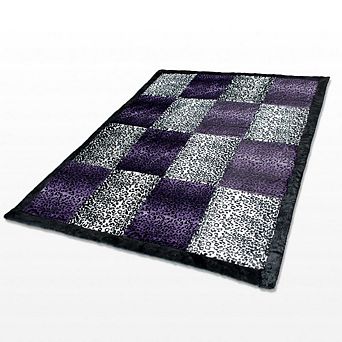 Patchwork Animal Pattern Throw Blanket for Sofa Bed or Travel