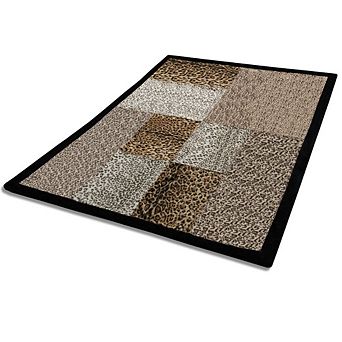 Animal Print Patchwork Throw Blanket Faux Fur Micro Fleece Sofa Bed Blanket