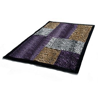 Faux Fur Micro Fleece Throw Blanket Animal Print Patchwork Couch Bed Accent