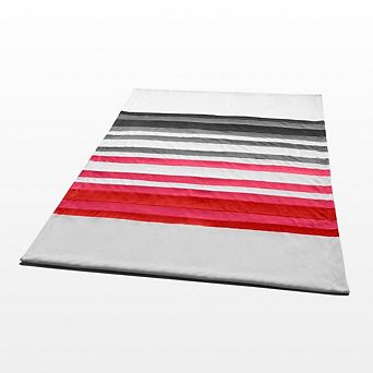 Striped Patchwork Throw Blanket Coral Fleece Sofa Bed Couch Accent Blanket