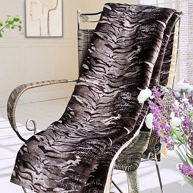 Faux Fur Micro Mink Throw Blanket Satin Back Filled Weighted Feel Throw Blanket