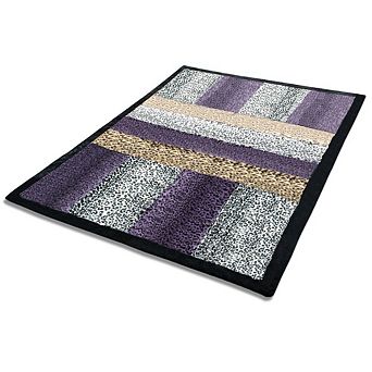 Animal Print Patchwork Throw Blanket Faux Fur Fleece Couch Bed Blanket