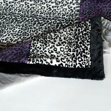 Animal Inspired Patchwork Throw Blanket Faux Fur Fleece Blanket