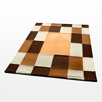 Soft Coral Fleece Plaid Throw Blanket Patchwork Design, Living Room Couch Bed Lounge Chair, Home Use