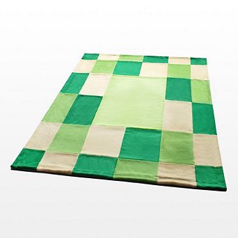 Soft Coral Fleece Plaid Throw Blanket Patchwork Design, Living Room Couch Bed Lounge Chair, Home Use