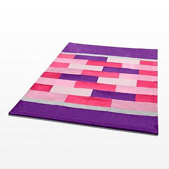 Multi Tonal Plaid Patchwork Coral Fleece Throw Blanket Soft Lightweight Blanket for Sofa Bed Couch