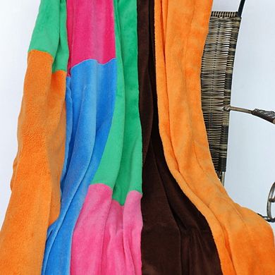 Plaid Patchwork Fleece Throw Blanket Soft Cozy Blanket for Couch Bed Guest Room Dorm