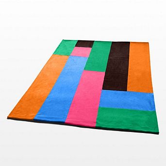 Plaid Patchwork Fleece Throw Blanket Soft Cozy Blanket for Couch Bed Guest Room Dorm