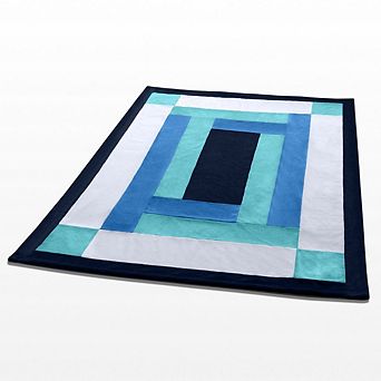 Soft Coral Fleece Plaid Throw Blanket Patchwork Design for Living Room Couch Bed Lounge Chair